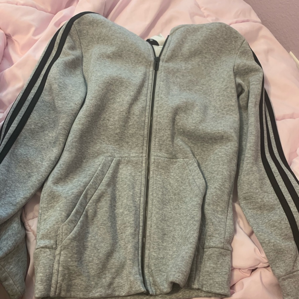 Adidas Grey Zip Up Sweater